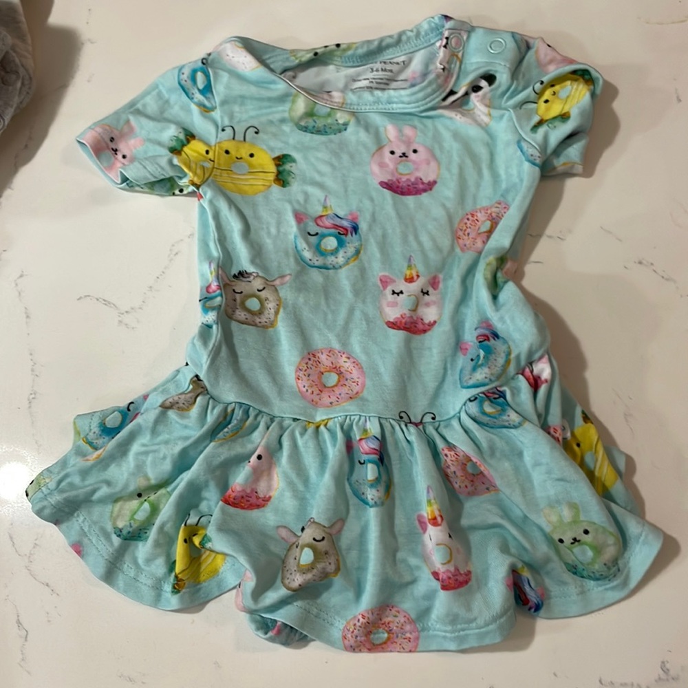 Posh Peanut Bodysuit Twirl Dress Donut Animals